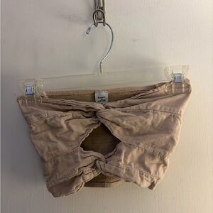 Beige Twist-Front Women's Top and Matching Pant